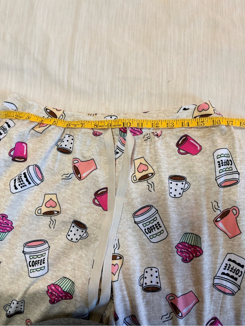 Ladies pj’s pants Beige Coffee & Cup  size L &  Starbucks tumbler(new) - Picture 6 of 7